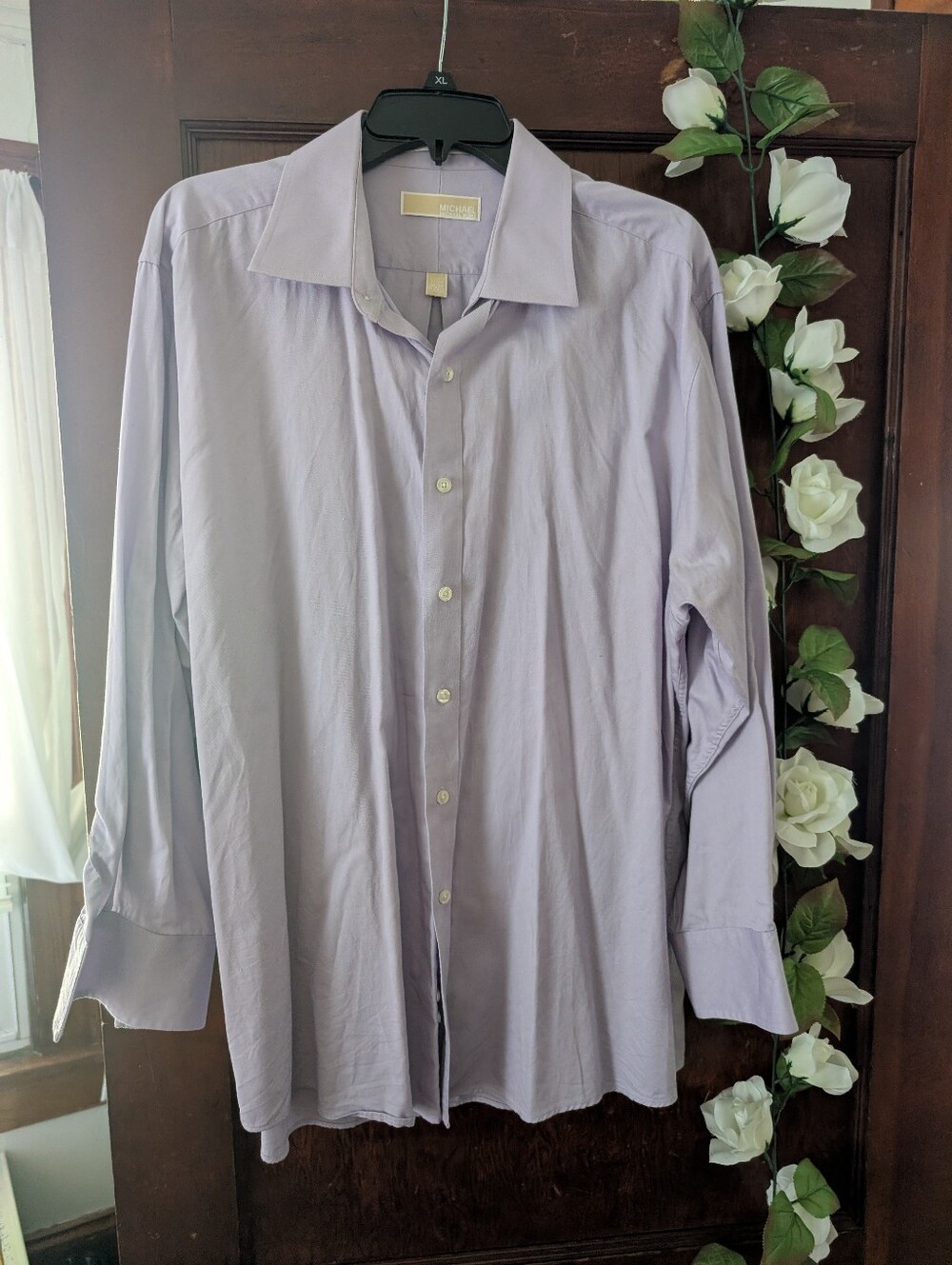 Michael Kors Men's Light Lavender Button-Down Dress Shirt 17.5